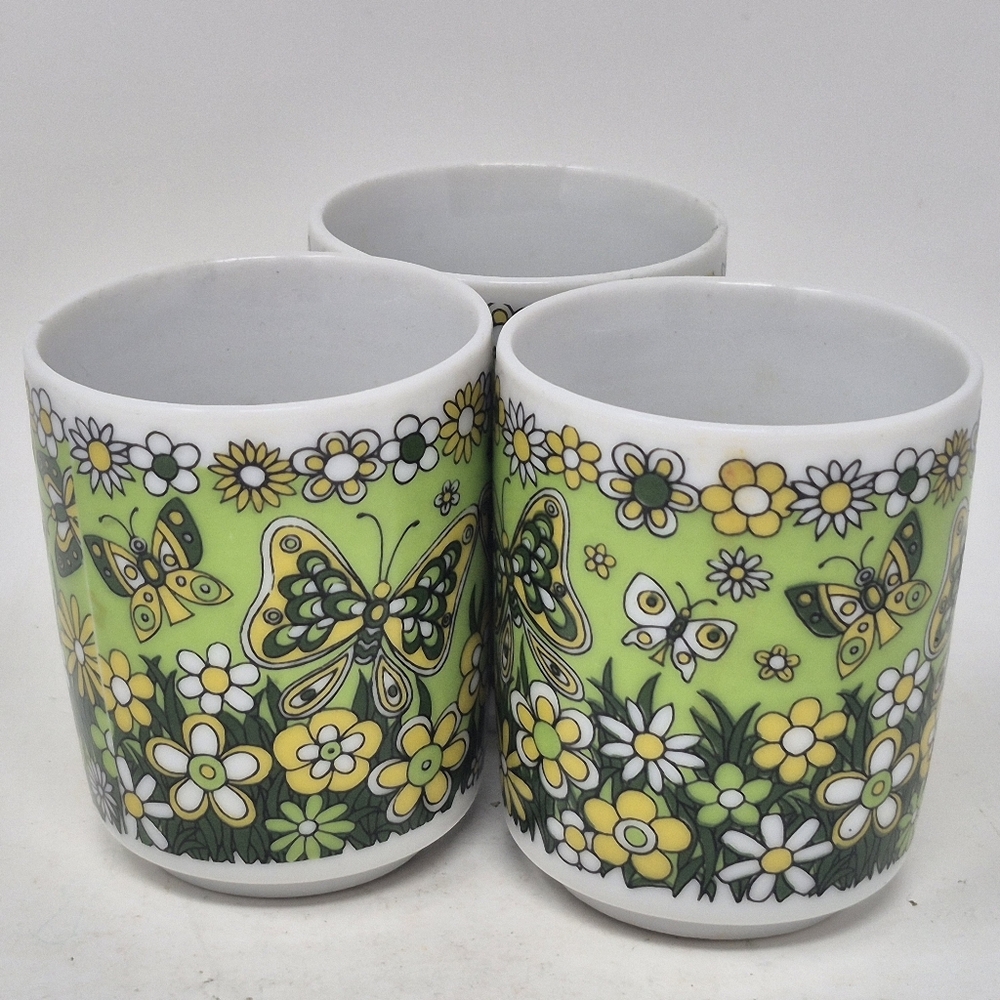 Vintage Royal Crown Harmony Small Floral /Butterfly Cups